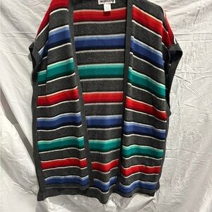 Vintage jaque&koko Cardigan with Red, Green, and Blue Stripes